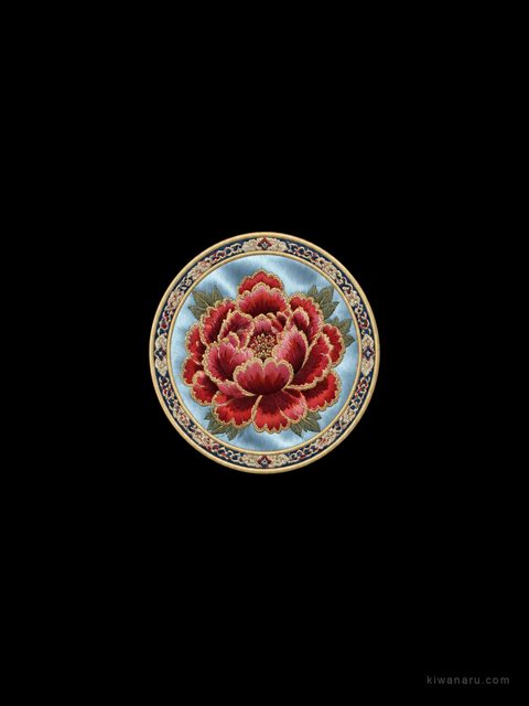 Peony — Korean embroidered charm wallpaper